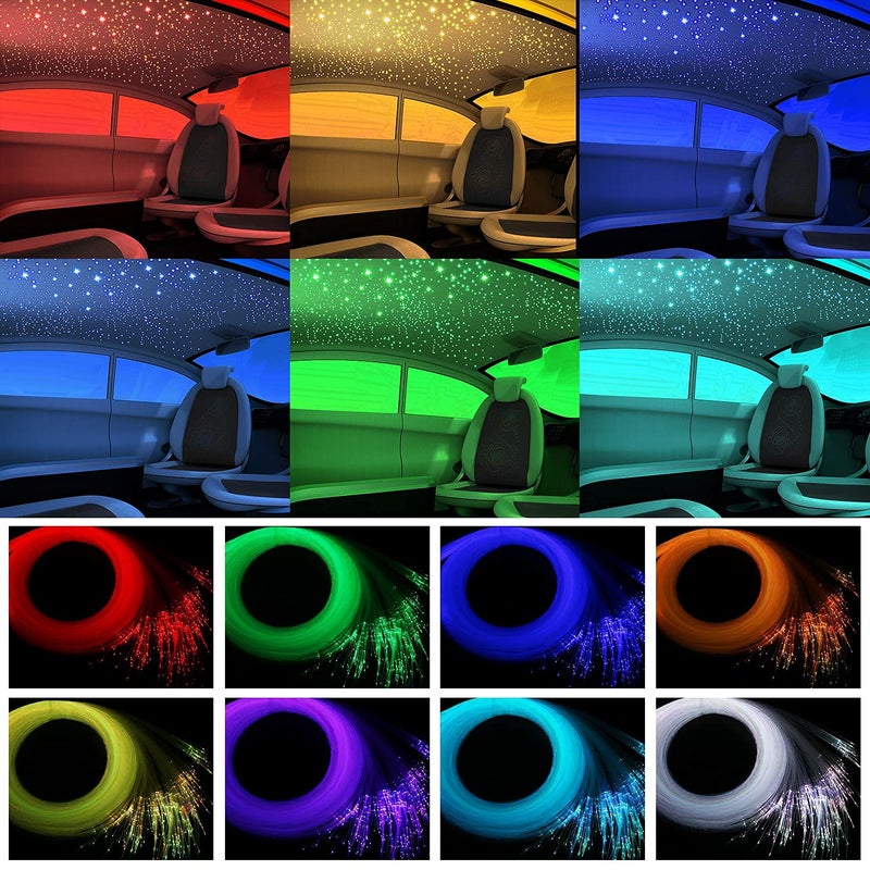 AMKI 16W Fiber Optic Lights,Starlight Headliner Light Kit APP/Remote Control Sound Activated Mode for Car&Home Decoration,Optical Fiber Cable Strands 0.75mm/0.03in 6.5ft/2m 150pcs - Image 3